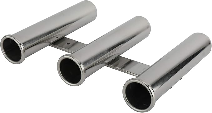 YaeMarine Fishing Rod Holder 316 Stainless Steel Fishing Rod Rack 3Tube/4Tube/5Tube/6Tube Mirror Finish for Marine Boat Yacht Camper