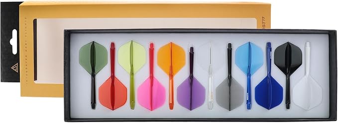CUESOUL ROST 77 Integrated Dart Shaft and Flight Big Wing/Standard Shape Colour Collection Pack of 12 pcs