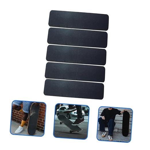 DECHOUS 5pcs Slip Sandpaper Skateboard Grip Tape Sheets Longboard Grip Tape Sticker