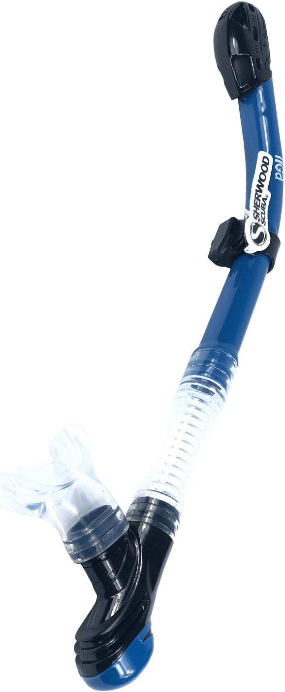 SHERWOOD SCUBA Super Dry Snorkel with Splash Guard and Sealing Valve: Tiga Snorkel