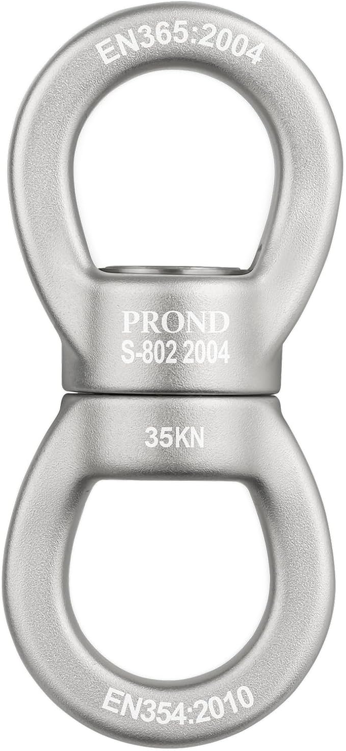 PROND Swing Swivel 35kN Safest Rotational Device, Swing Spinner, Carabiner Swivel, Climbing Rope Swivels for Children’s Web Tree Swing Setting, Aerial Dance, Hanging Hammock