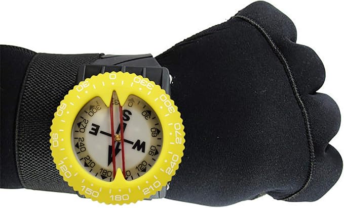 Scuba Choice Diving Compass (Wrist/Bungee Mount) – Easy-to-Read Underwater Navigation Tool for Scuba Diving, Durable Design with Rotating Bezel, Reliable Directional Aid for Deep Dive Adventures