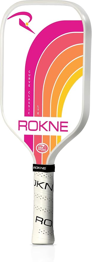 ROKNE Curve Classic Pickleball Paddle | USAPA Approved Fiberglass Pickleball Paddles | Precision Engineering & Comfort | ProGrit Texture for Max Spin & Power | Paddle
