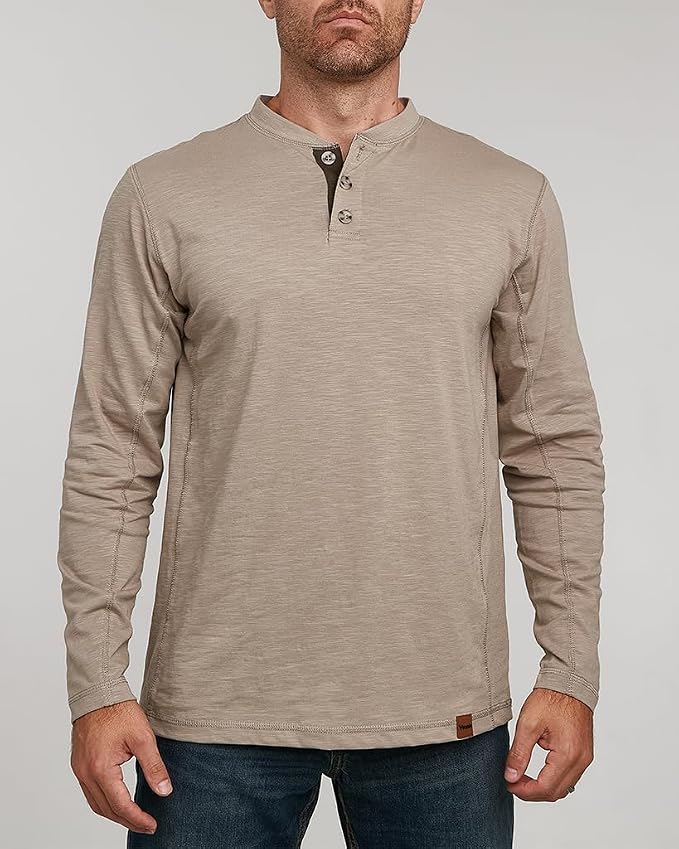 Venado Henley Long Sleeve Shirts for Men - Mens Henley with Flex Material