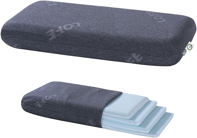 Adjustable Memory Foam Pillow, Pillow for Back/Stomach Sleepers, King | 4 Height from 1.2 to 4.8in, CertiPUR-US Neck Support Pillow for Neck Pain Relief, Pillow for Side Sleepers, Removable Cover