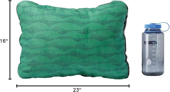 Therm-a-Rest Compressible Camping and Backpacking Pillow, Green Mountains Print, Large
