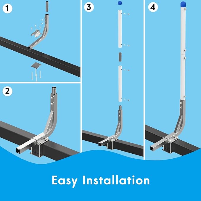 Boat Trailer Guide 31"-48" Adjustable Design, Boat Trailer Guides Poles Kits，Heavy Duty 2PCS Steel Trailer Guide Poles, for Your Ski Boat,Fishing Boat or Sailboat Trailer,More Rust-Prevention