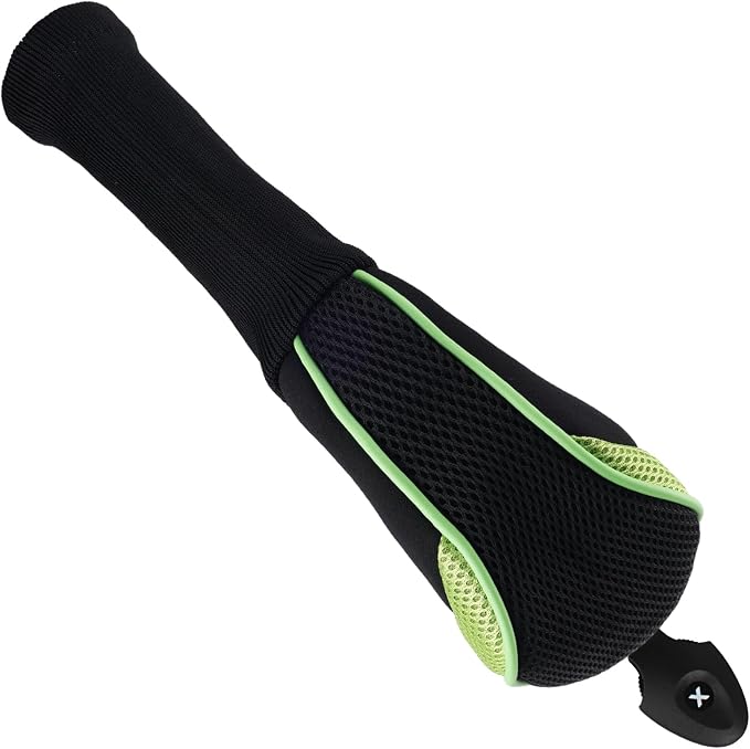 Andux 2 Pack Long Neck Golf Hybrid Club Head Covers Dial No. Tag CTMT-01 | Mesh Breathable material | all the Same Size | Coloured Piping | Pull-On Closure