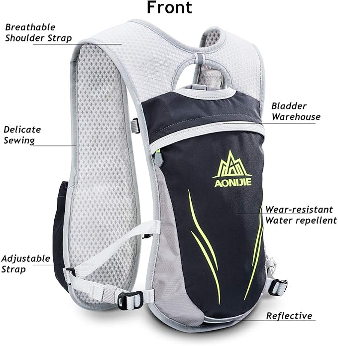 AONIJIE Hydration Vest Pack Backpack 5L 5.5L Marathoner Running Vest Race Hydration for Women and Men Trail Run Hiking Jogging