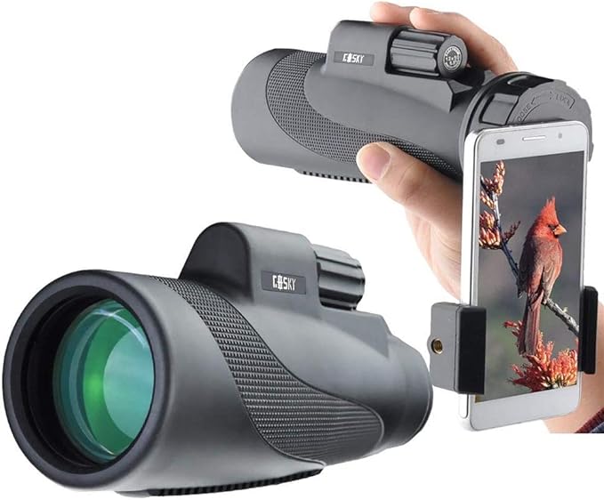 Gosky Titan 12X50 Monocular Telescope with Smartphone Holder - Waterproof Fog-Proof Shockproof Scope BAK-4 Prism FMC for Bird Watching Hunting Camping Traveling Wildlife Scenery