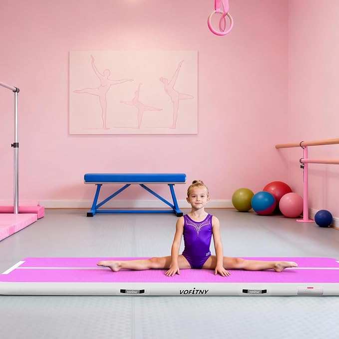 VOFiTNY All Purpose Gymnastics Mat 6.6/10/13/16/20 ft Sturdy Inflatable Tumble Track for Home/Gym