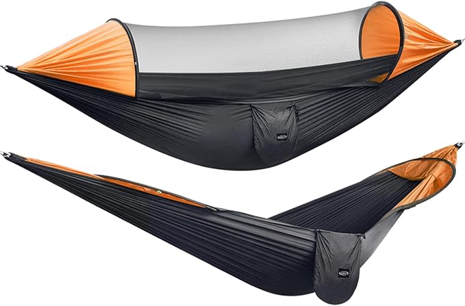 G4Free Large Camping Hammock with Mosquito Net and Rain Fly- 2 Person Portable Hammock with Bug Net and Tent Tarp for Outdoor Hiking Camping Backpacking Travel