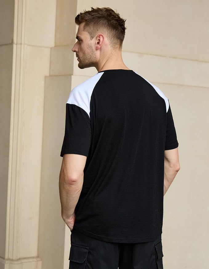 Merino Wool Crewneck T Shirts for Men for Athletic Running Workout, Lightweight Mens Moisture Wicking Shirts