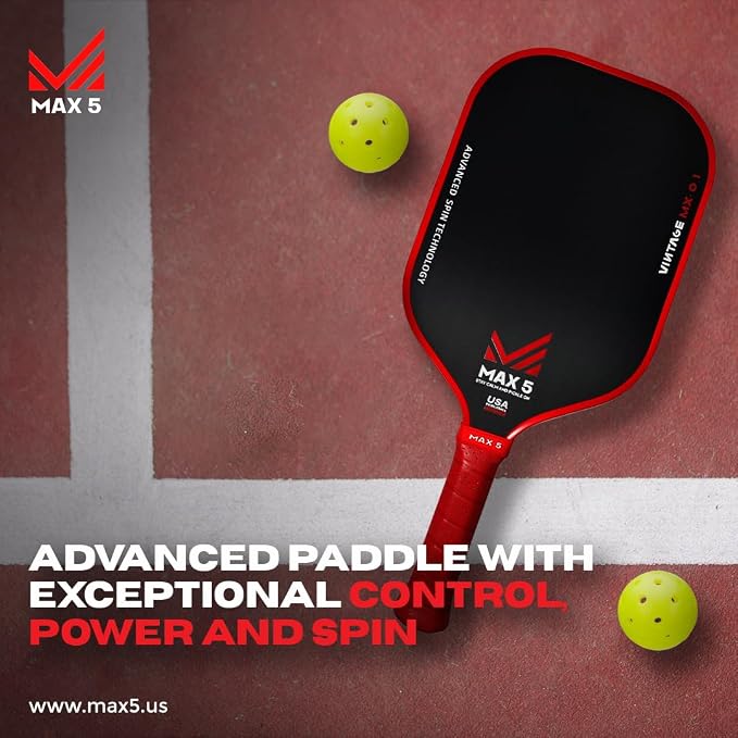 Vintage MX 0.1 T700 Carbon Fiber Cloth Pickleball Paddles - Thermoformed, Professional-Grade Super Spin | Premium Performance for Intermediate to Professionals USAPA Approved