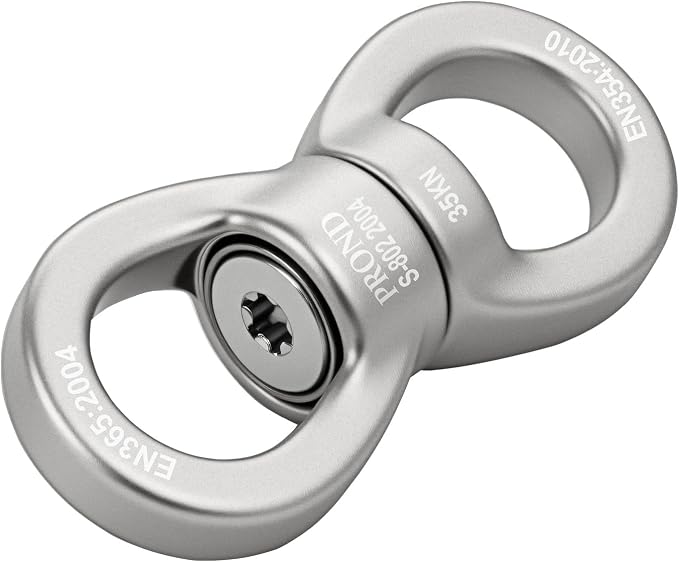 PROND Swing Swivel 35kN Safest Rotational Device, Swing Spinner, Carabiner Swivel, Climbing Rope Swivels for Children’s Web Tree Swing Setting, Aerial Dance, Hanging Hammock