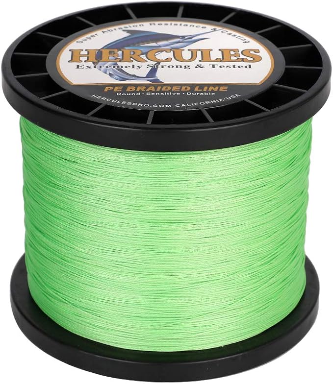 HERCULES Cost-Effective Super Cast 8 Strands Braided Fishing Line 10LB to 300LB Test for Salt-Water,109/328/547/1094 Yards(100M/300M/500M/1000M),Diam.#0.12MM-1.2MM,Hi-Grade Performance,Variety Colors