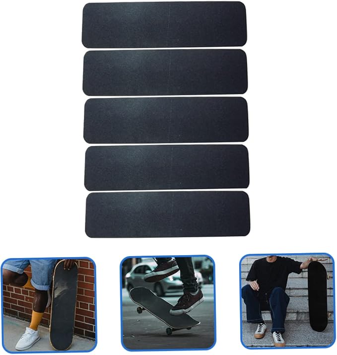 LIOOBO 5pcs Non-Slip Grip Tapes for Skateboards Adhesive Backing Easy to Apply
