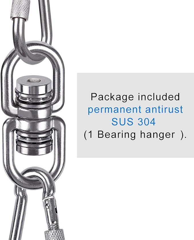 SELEWARE Bearing Swing Swivel, 360° Rotational Device Hanging Accessory for Web Tree Swing, Hammock Chair, Climbing Rope, Aerial Yoga, Kids Swing Swivel,Hold Up to 1200LB