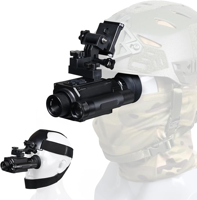 Night Vision Goggles Head or Helmet Mounted Monocular - 1080P HD Photo and Video Recording with 5X Digital Zoom & Adjustable Infrared 940nm IR, Night Vision 300M for Hunting, Camping, Surveillance