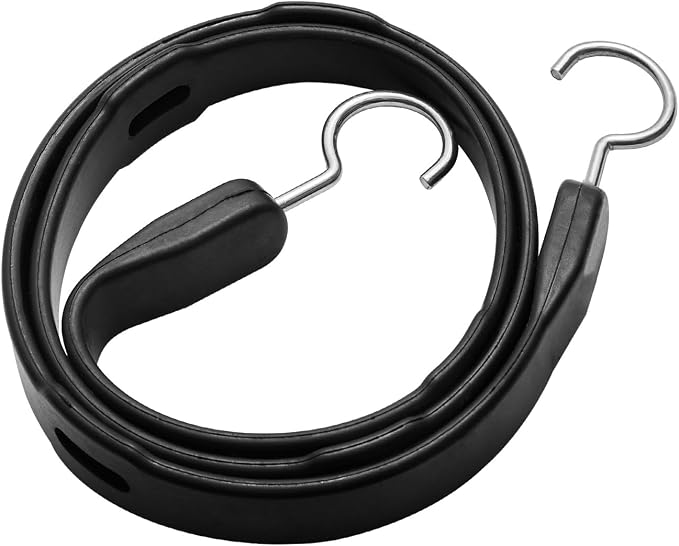 VEVOR 40" Flat Rubber Bungee Cords with 1.6X Max Stretch, 4 Pack Adjustable Long Flat Bungee Cords with Intergrated Hooks for Outdoor, Camping, Tarps, Bike Rack, Tent, Car, Truck