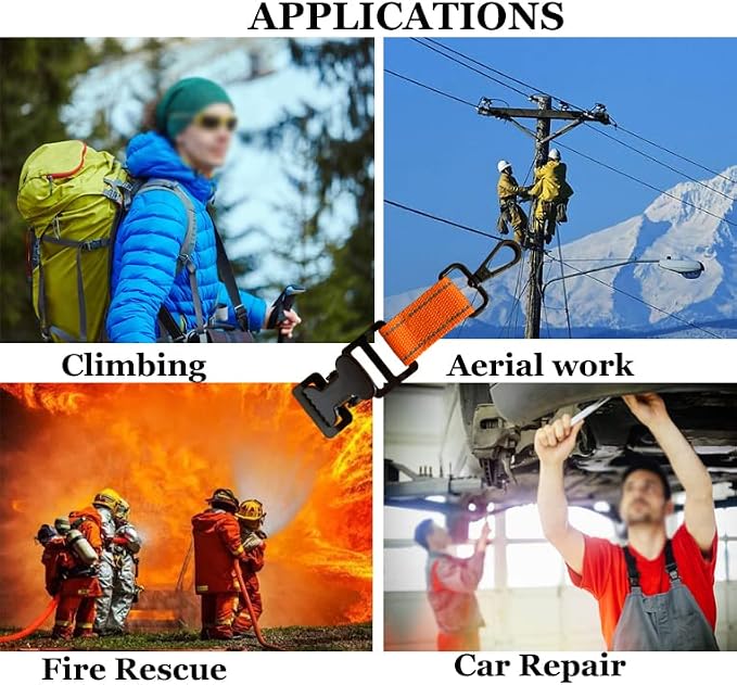 ZHIRONGFA Firefighter Glove Clip Multipurpose Webbing Industrial Glove Clamp/Keeps Gloves Organized & Handy/Golf, Yard Work Fireftihting Accessories/Safety Gear 5 /set 6 Inch (Black)
