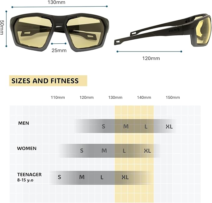 ANSI Z87.1+ Safety Sunglasses, Impact Resistant with EVA Foam, Anti-Fog Windproof for MTB, Cycling, Shooting, Work