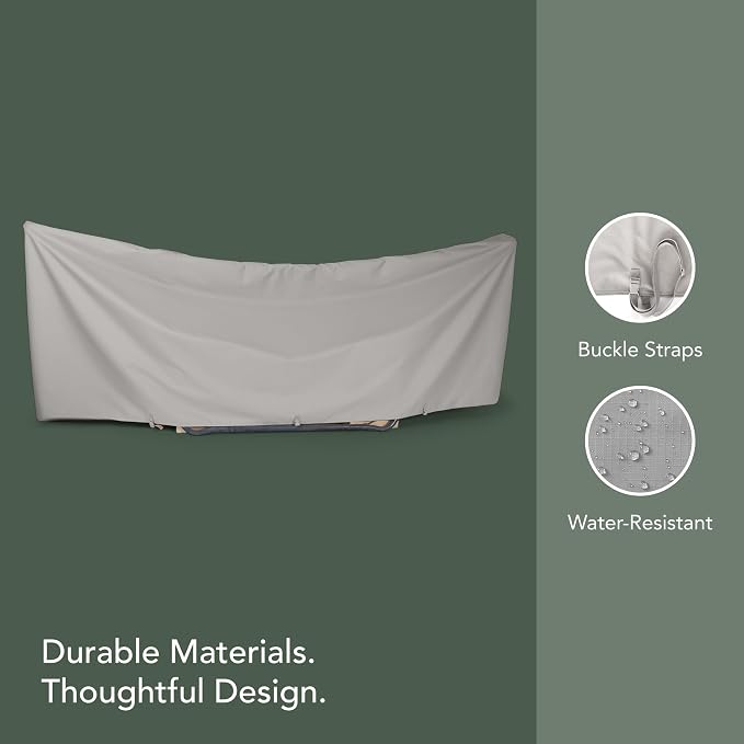 Covermates Ultima Hammock Cover – Heavy-Duty 600D Ripstop Polyester with Waterproof Seams, Adjustable Buckle Straps, All-Weather Protection for Hammocks & Stands, 188W x 58D x 20H, Ripstop Grey