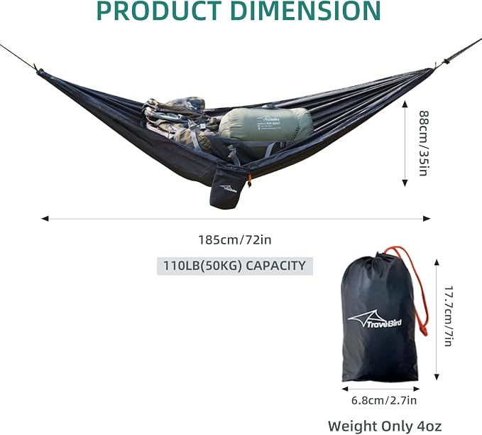 Compact Storage Organizer for Camping Hammocks, Waterproof Camping Gear Storage, Portable Hammock Accessory for Hiking, Backpacking