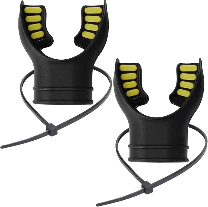 Scuba Diving Mouthpiece, Silicone Snorkel Mouthpiece Regulator Replacement with Regulator Tie Fits Most Standard Regulators Scuba Diving Accessories, Orange/Black/Yellow/Green