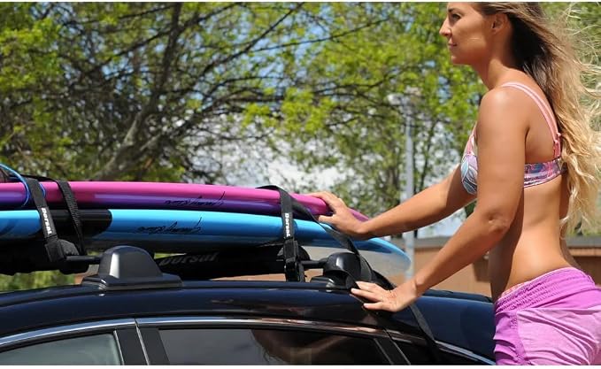DORSAL Aero Roof Rack Pads - Sunguard (No Fade) for Factory and Wide Crossbars - Pack of 2 for Surfboards Kayaks Sups Snowboards PVC 20" Inch Black
