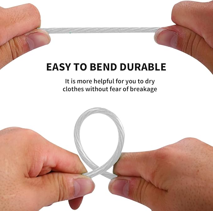 Super Strong 167ft Clothesline - Outdoor Clothesline, Waterproof and Rustproof, Extremely High Load-Bearing Capacity, Suitable for Gardens and Balconies (4mm Diameter)