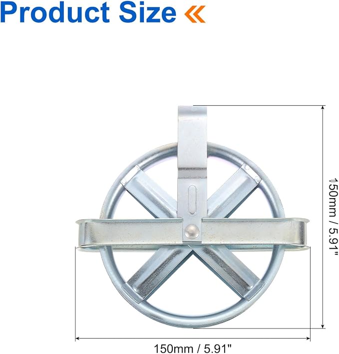 uxcell 5" Clothesline Pulley with Durable Iron Alloy Wheel and Axle, Deep Groove Weather-Resistant Drying Line Pulley for Outdoor Clothes Line, Silver