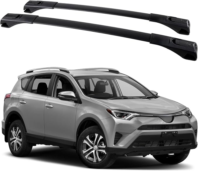 165lbs Roof Rack Cross Bars Compatible with Toyota RAV4 2013 2014 2015 2016 2017 2018, Aluminum Crossbars Rooftop Cargo Bars Kayak Bike Luggage Snowboard Carrier