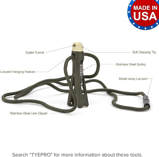 Fishing Knot Tying Tool/Jig Head and Hook Eyelet Grip/Line Threader/Clipper for Shaky Hands and Poor Eyesight. Tackle Box Accessory