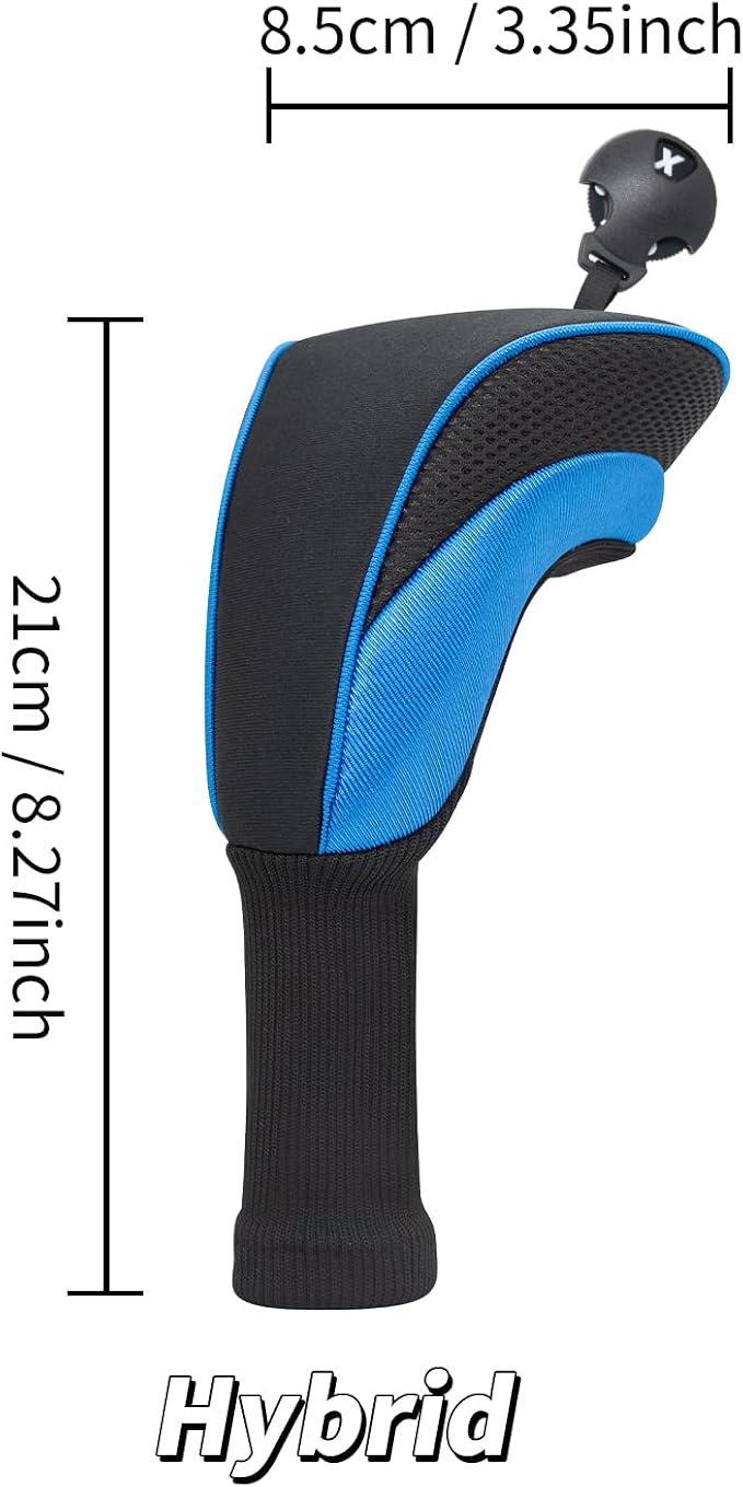 Golf Club Head Covers for Woods 3/4/5/6 Pieces Long Neck Mesh Sports Golf Club Headcovers Set with Interchangeable No. Tags 3 4 5 6 7 X Golf Accessories for Men Women
