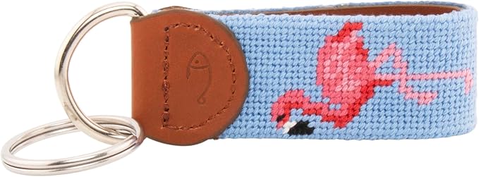 Leather Hand-Stitched Needlepoint Key Fob or Key Chain