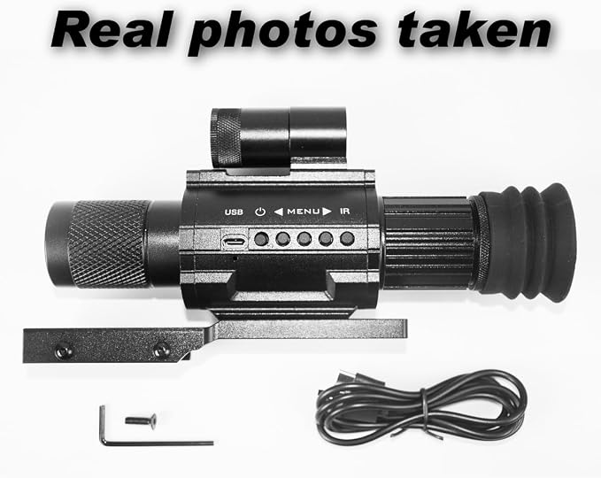 Day & Night Vision Rifle Scope Monocular with 850nm IR Fixed 3X Magnification, Digital Night Vision monocular Telescope，Hunting Wildlife Observation， Can be Used independently