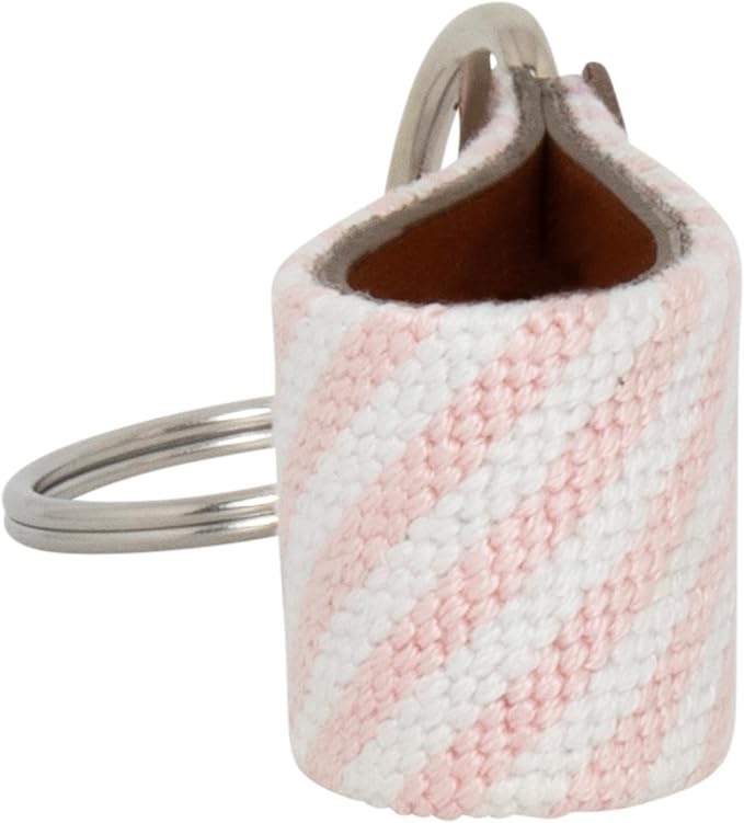 Leather Hand-Stitched Needlepoint Key Fob or Key Chain