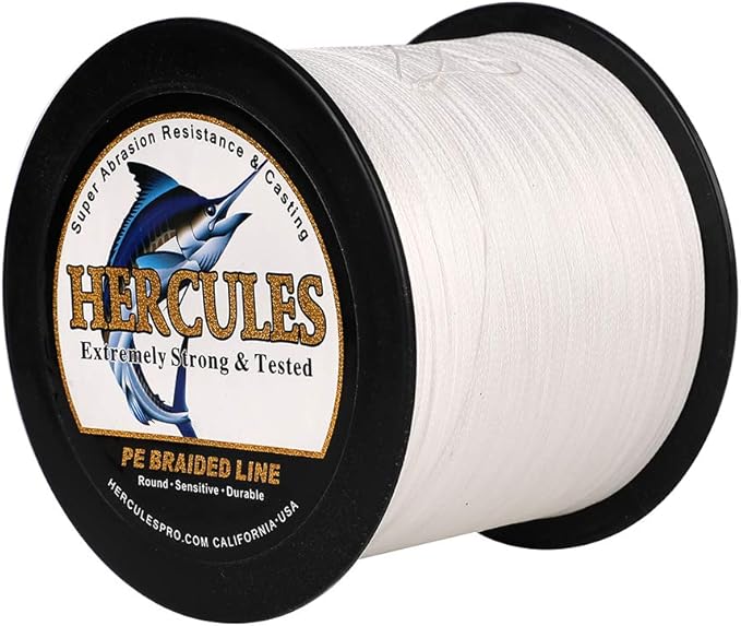 HERCULES Cost-Effective Super Cast 8 Strands Braided Fishing Line 10LB to 300LB Test for Salt-Water,109/328/547/1094 Yards(100M/300M/500M/1000M),Diam.#0.12MM-1.2MM,Hi-Grade Performance,Variety Colors