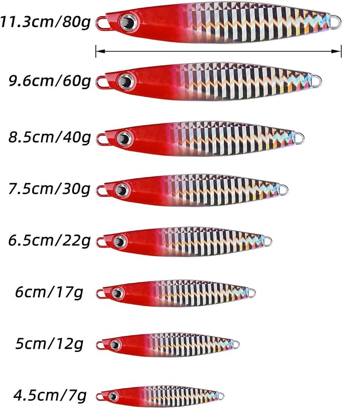 Aorace Jigging Lure Lead Fish Metal Jig Fishing Lure Paillette Knife Artificial Hard Bait Laser Body