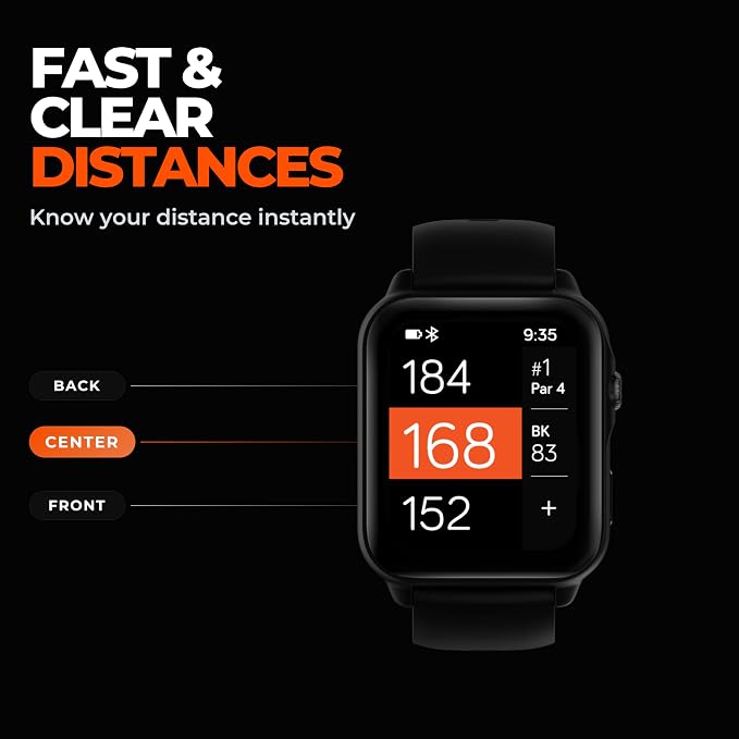 NAVO W1 Golf GPS Watch – Front, Middle & Back Distances, Hazard Tracking, No Subscription