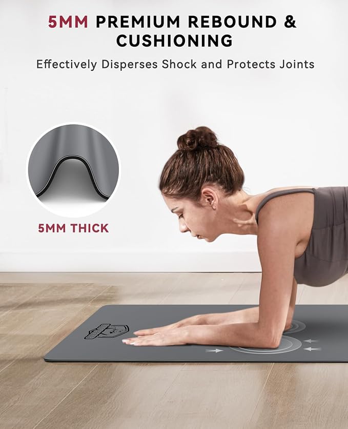 HAPBEAR Home Fitness Set: 15"x12" Non-Slip Stability Balance Pad + 72"x30" Dual Color PVC Anti-Slip Yoga Mat (w/Bonus Mesh Bag)