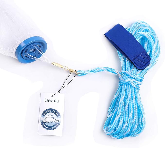 Lawaia Throw Net Saltwater Fishing Cast Net Casting Nets Throw Hand Fishing Net Monofilament Size 4FT/ 5FT/ 6FT/ 7FT/ 8FT/ 9FT/ 10FT/ 11FT/ 12FT Radius