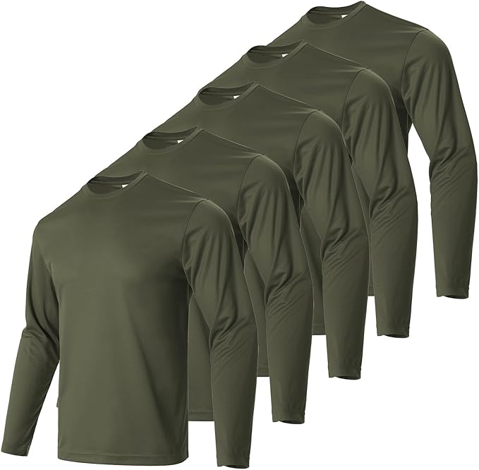 Mens Long Sleeve T-Shirts Casual Crew Neck Tee Shirt Summer Soft Running Swimming Cycling Fishing Tops