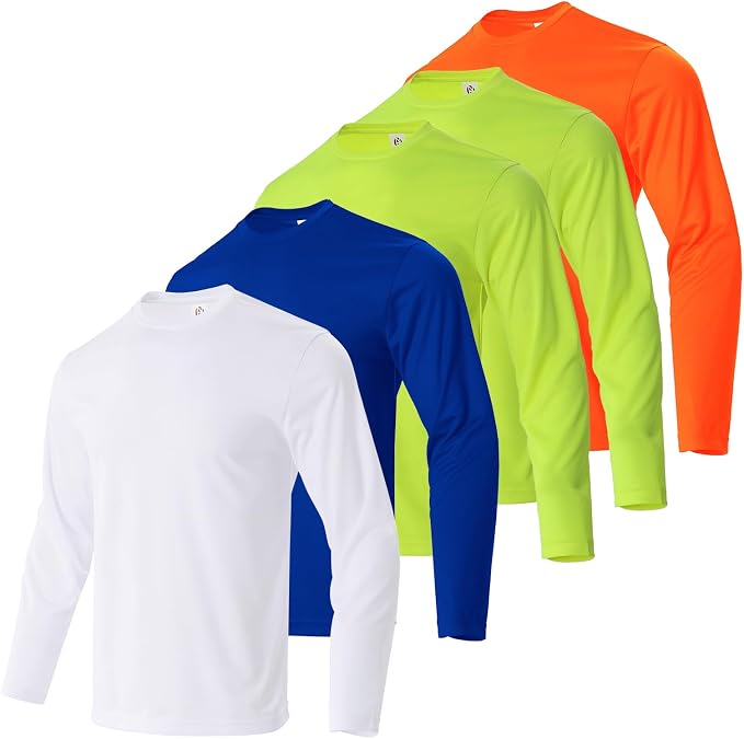 Mens Long Sleeve T-Shirts Casual Crew Neck Tee Shirt Summer Soft Running Swimming Cycling Fishing Tops