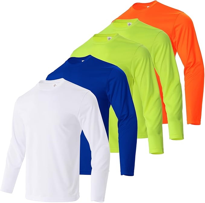 Mens Long Sleeve T-Shirts Casual Crew Neck Tee Shirt Summer Soft Running Swimming Cycling Fishing Tops