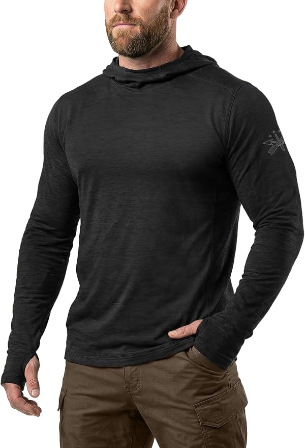 CQR Men's UPF 50+ Sun Protection Long Sleeve Quick Dry Athletic Shirts, Stretch Running Workout Hiking T-Shirts