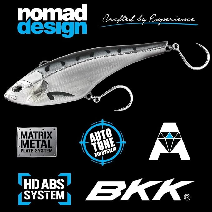 Nomad Design Chug Norris 6” (150mm) Topwater Floating Popper Fishing Lure with BKK Hooks & Durable Diamond Armour, for Bluefin & Yellowfin Tuna, Cubera Snapper, & Roosterfish
