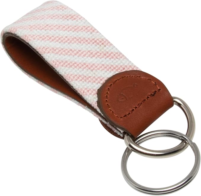 Leather Hand-Stitched Needlepoint Key Fob or Key Chain