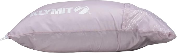 KLYMIT Drift Camping Pillow | Lightweight, Travel Head Rest for Sleep Filled with Shredded Memory Foam, Reversible Outer Cover for Extended Use, Regular Size — Orchid